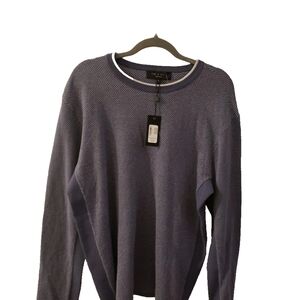 rag & bone Textured Navy Crewneck Sweater